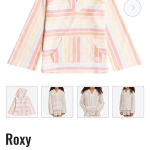 Roxy Girls Striped Hooded Pullover